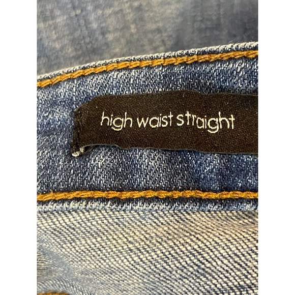 Womens Jeans High Waist Straight Leg Stretch High Rise Cotton Blue Size 10/30 - Picture 9 of 11